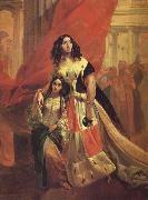Karl Briullov Portrait of Countess Yulia Samoilova with her Adopted daughter amzilia pacini oil painting